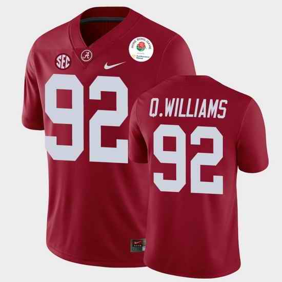 Men Alabama Crimson Tide Quinnen Williams 2021 Rose Bowl Crimson College Football Jersey